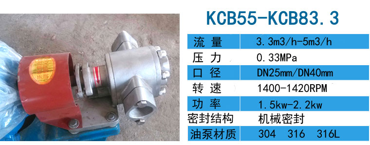 KCB18.3-83.3不銹鋼齒輪泵