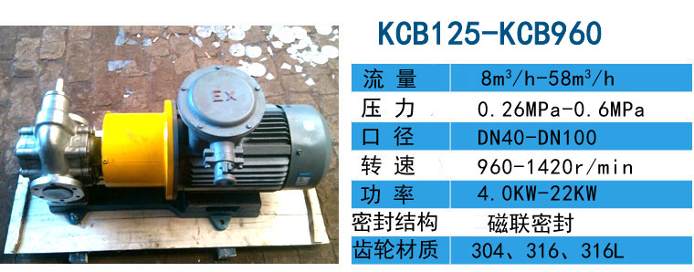 KCB不銹鋼磁力齒輪泵